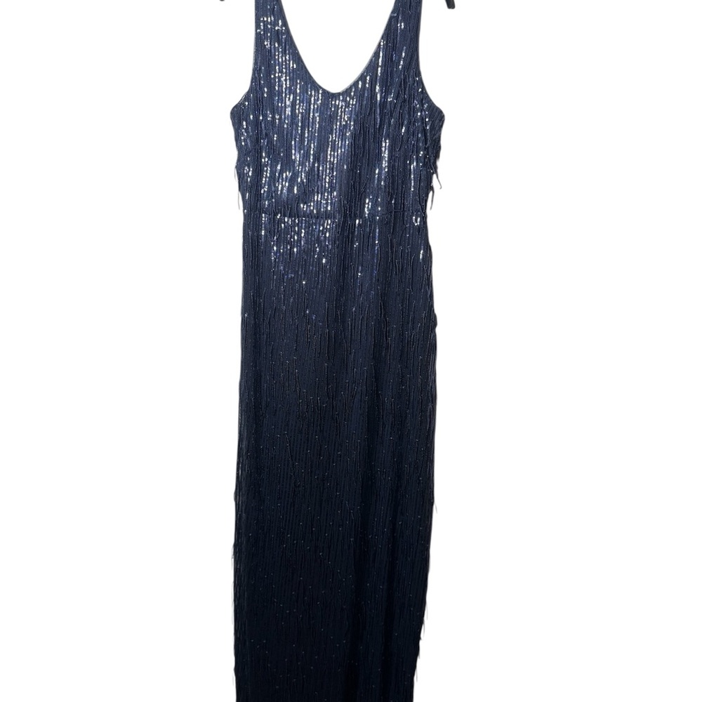 R & M Richards Navy Sequin Dress
